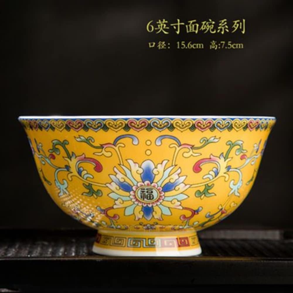 HEAGER Ceramic bowl,soup bowl, Soup Bowl15.6cm 6.14in Enamel Color Small Bowl Bone China high Household Chinese Imperial Bowl Ceramics