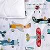 Yasida Kids Airplane Comforter Set Twin Size Colorful Cartoon Propeller Plane Bedding Set Kids Boys Bedding Sets Twin Teens Cartoon Airplanes Down Comforter Aviation Theme Duvet Bedroom Decor #5