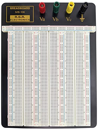 Premium Solderless Breadboard with Aluminum Backplate (2,390 Contact Points, 4 Binding Posts), 9.4\" x 7.7\" by SciencePurchase