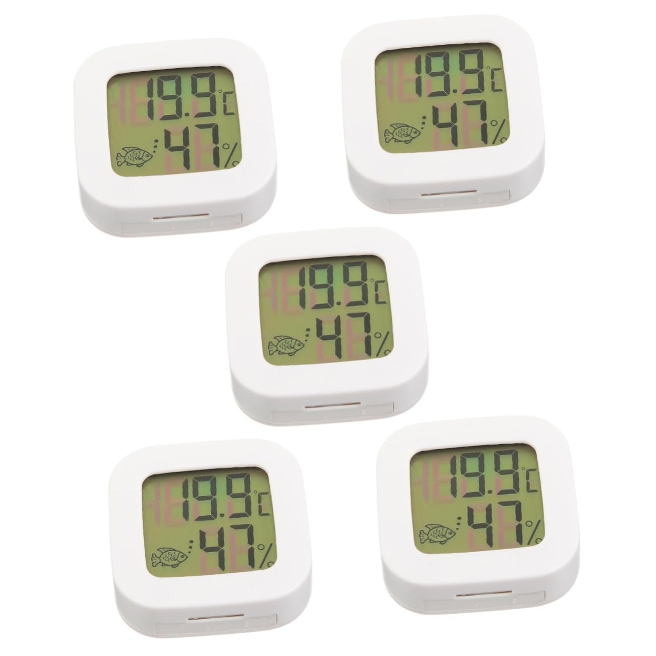 BESPORTBLE 5piezas Termómetro Digital Para Acuario Adhesivo Medidor De Temperatura Para Peceras De Agua Dulce y Salada Lecturas Precisos Cada Segundos Fácil Instalación y Portátil