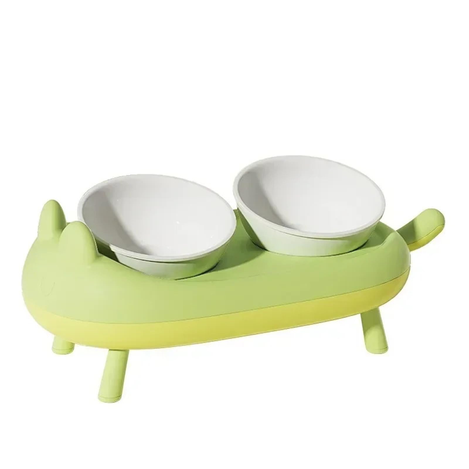 Double gamelle pliable en acier inoxydable pour animal domestique - Pour nourriture et eau - Antidérapant - Grand volume - Accessoires (vert)