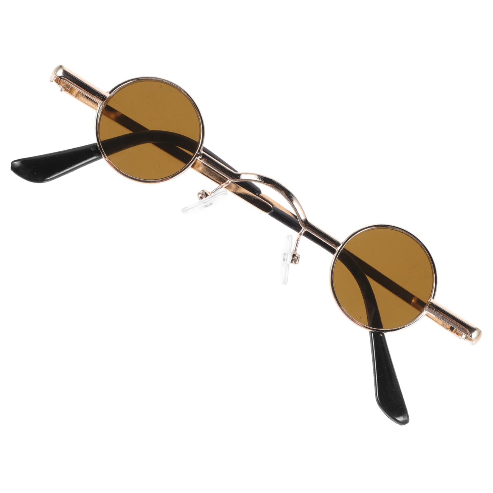 PACKOVE Hip Hop Retro Sunglasses Circular Eyeglass Fashionable Metal Frame Unisex Design