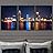 signwin 3 Piece Framed Canvas Wall Art City Illuminations Canvas Prints Home Artwork Decoration for Living Room,Bedroom - 16"x24"x3 Panels