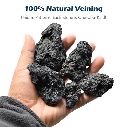 Image of Natural Volcanic Lava Rock 1-2.5 Inches Decorative Stones for Miniature & Fairy Gardens,Aquascaping Aquariums,Fire Pit Use & Succulent Planters-1lb