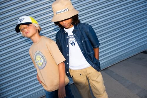 Timberland Boys School Uniform Short Sleeve Pique Cotton Knit Polo Shirt, Kids Button Closure Premium Breathable Polo, Green, 8 Years4