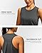 Women's Workout Tops Racerback Athletic Tank Tops Sleeveless Loose Fit Yoga Running Gym Shirts for Women(Charcoal,M)