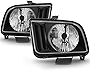 ACANII - For Black 2005 2006 2007 2008 2009 Ford Mustang Headlights Headlamps Driver + Passenger Side Pair