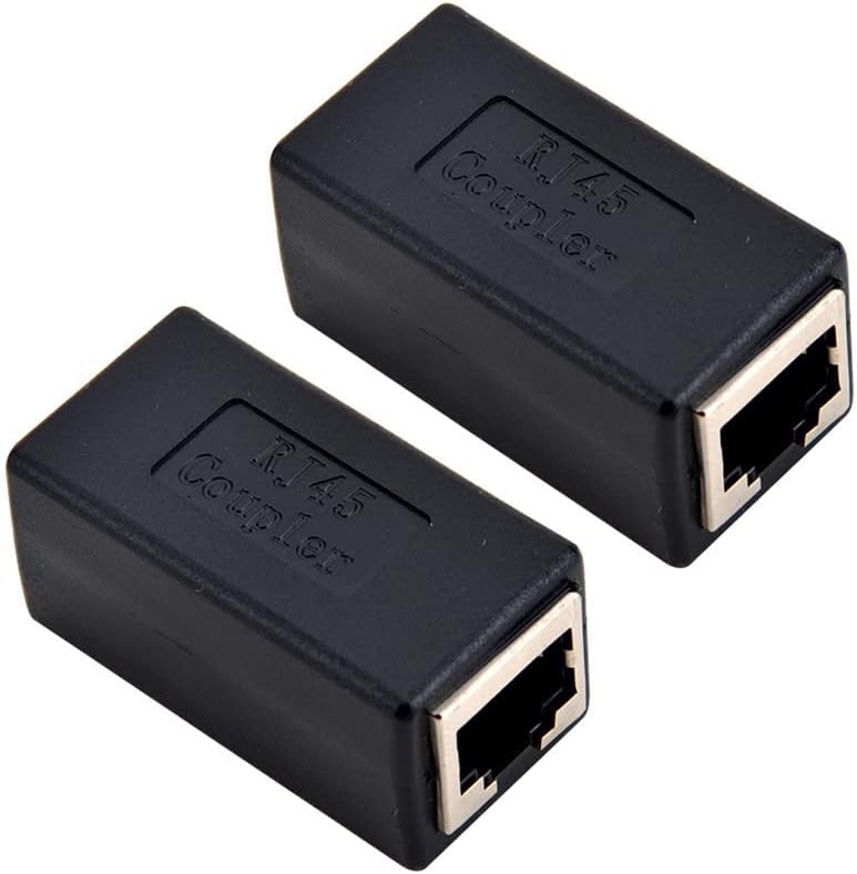 OxsuborRJ45 Coupler Ethernet Connectors Interface Cat 7 Cat6 Cat5 Cat5e RJ45 8P8C Network Keystone Jack in-Line Coupler Ideal for Extending The Ethernet Cables Female to Female (2PACK)