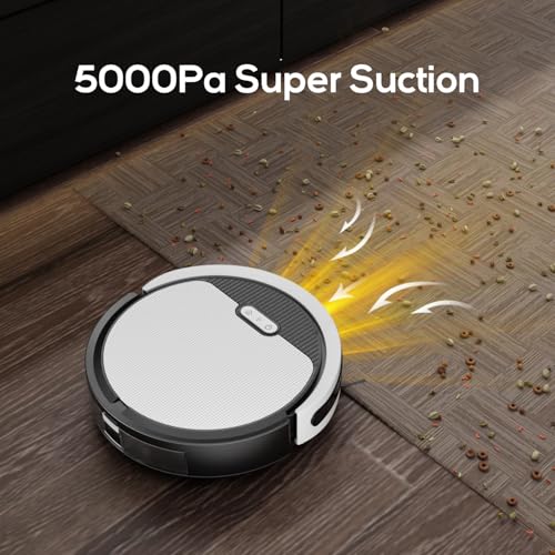 Image of Robot Vacuum and Mop Combo, Automatic Vacuum Robot with 2.4GWi-Fi /APP /Alexa, Self-Charging Robot Vacuum Cleaner for Home Ultra Slim Quiet,Tangle Free,Ideal for Hard Floor Pet Hair (Write)