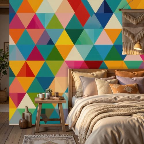 Papier peint intissé géométrique 3D pour masquer les défauts d'un mur