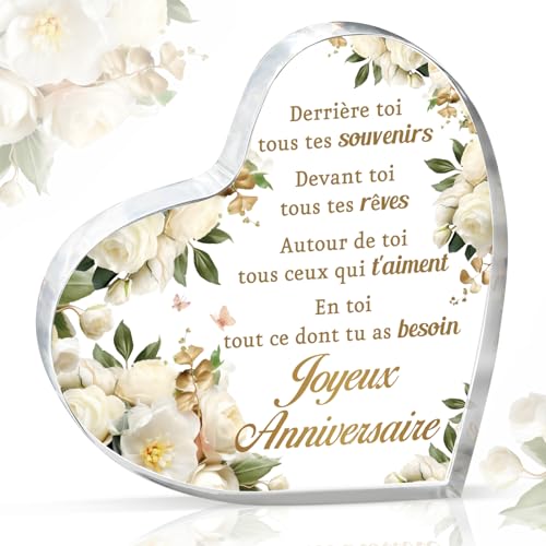 Giftasy Cadeau Femme Anniversaire - Décoration Acrylique, Idee Cadeau Anniversaire Femme, Cadeau Original pour Amie, Soeur, Fille, Copine, Collègue