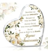 PRSTENLY Plaque Acrylique Papillons - Cadeau Femme Merci Maîtresse Collègue Maman Mamie Anniversaire Noël Retraite