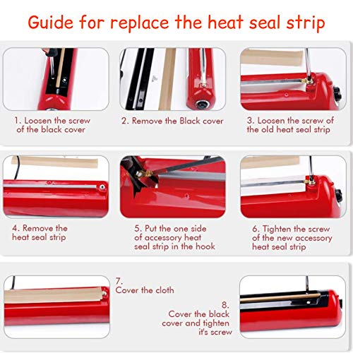 Image of Sealing Machine's Heat Sealer Teflon, Heating Elements with Gum Strips (10 inch - Cutting Wire)