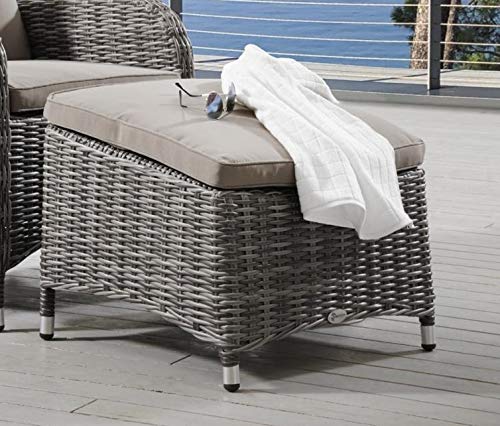 Preisvergleich Produktbild Destiny Bahia Fußhocker, halbrund grau meliert
