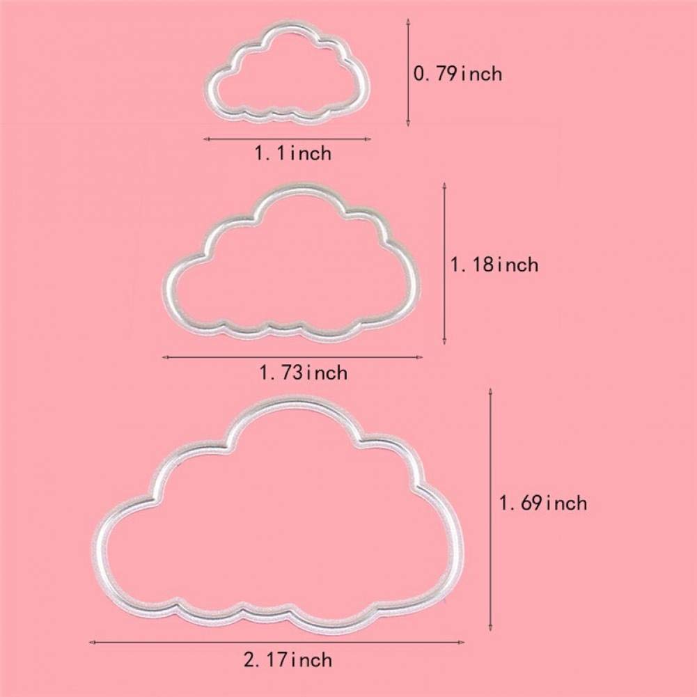 Zonster Clouds 3Pcs Cutting Metal Stencils Embossing Folder For Scrapbooking Paper Cards Template Decoration