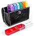 Price comparison product image PuTwo Pill Box 7 Days 28 Compartments Leather Pill Case Wallet BPA Free Pill Organisers Portable & Detachable Medicine Organiser Travel Medicine Box for Vitamin Fish Oil Aspirin Supplements - Black