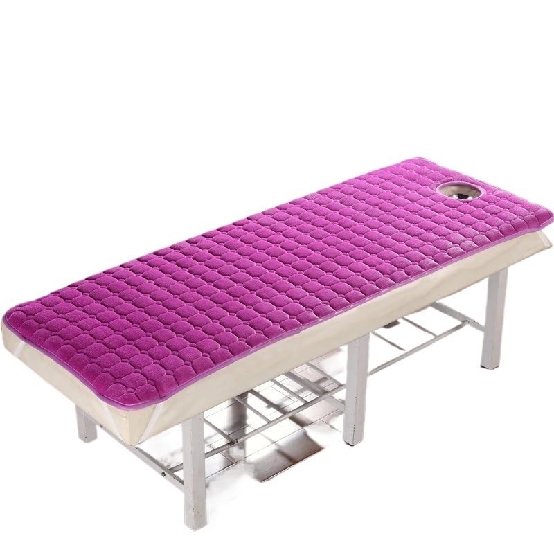 Luxuriöse Beauty-Bett-Matratze, rutschfestes, dünnes Tuina-Pad mit Löchern für Therapie, Salongebrauch (Blau, 180 cm x 60 cm), ideal für Wimpernverlängerung und Gesichtsbehandlungen