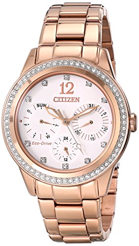 Citizen FD2013-50A Eco Drive Rosegold Swarovski Accent Women's Silhouette Watch