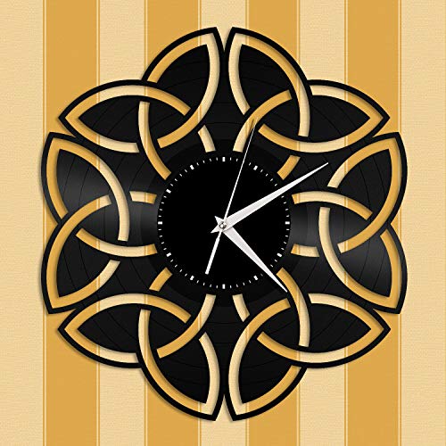 Szg Celtic Knot Vinyl Wall Clock Unique Gift For Friends Home Room Decoration Vintage Design Office Bar Room Home Decor(Size:12Inch Color:black) #TOP3