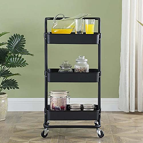 Carrito esteticista con ruedas BAKAJI de 3 estantes y diseño compacto para el hogar 6