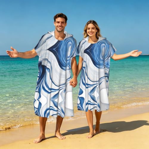 Poncho plage microfibre marbré pour se changer après le surf