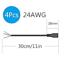 Vista 7 de Cable corto micro USB hembra de 4 pines de 11 pulgadas, 24AWG USB 5V/2A 4 pines Pigtail Cable de alimentación y datos de extremo abierto