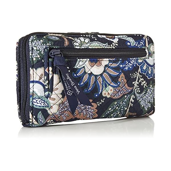 Vera Bradley Women's Cotton Turnlock with RFID Protection Wallet, Java Navy Camo - Recycled Cotton, One Size - Image 3