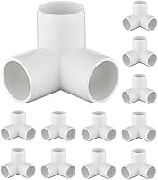 TianTianUp 12-Pack 3/4 Inch 3-Way Furniture Grade PVC Fittings - SCH40 Pipe Tee Elbow Connectors for DIY Frames & Structures