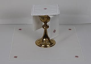 Catholic Altar Linens Set with Cross Design (Pall, Purificator, Corporal, Towel)