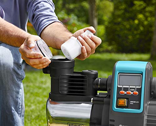 Gardena Premium Hauswasserautomat 6000/6E LCD Inox: Hauswasserpumpe & 01730-20 Pumpen-Vorfilter 180 mm x 33,25 mm (1) AG, 30,3 mm (1) IG Kunststoff, Standard, bis zu 6000 l/h