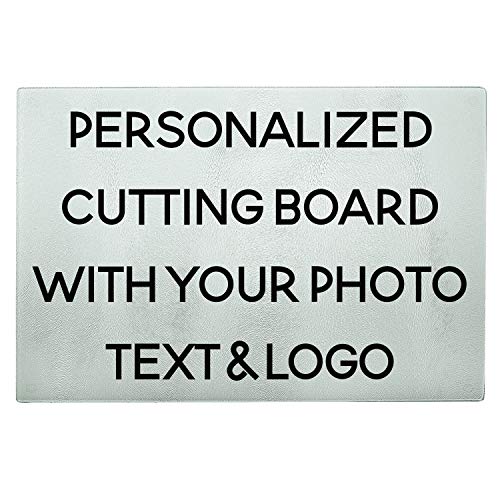 Personalized Glass Cutting Board - Unique Bridal Shower Wedding Mothers Day Christmas Housewarming Gifts - Family Themed - Large Rectangular D9