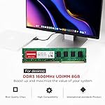 【DDR3 RAM】 GIGASTONE 32GB Kit (4x8GB) DDR3/DDR3L 1600MHz (1333MHz) PC3-12800 (PC3-10600) CL11 1.35V/1.5V 2Rx8 UDIMM 240 Pin Unbuffered Non ECC High Performance PC Desktop Memory Upgrade - Image 2