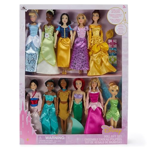 Disney Store Official Classic Doll Collection Gift Set - Disney Princess Toys Set with Dolls & Accessories - Comes in Display Box - Includes 11...
