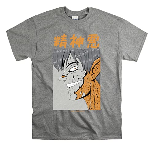 T-shirt motif horreur japonais Here I Come Human pour afficher un look original en taille M