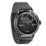 🤵🏼 Bauhaus-Stil Herren Uhren: Minimalistische uhr automatik mit Edelstahlband. Speziellen kratzfesten 2.5D gewölbtes mineralglas, es hat hierdurch eine Härte von etwa 900 Vickers. hohe Lichtdurchlässigkeit, kratzfest und reibungsarm. Transparentes Rückendesign, Sie können die Bewegung der Uhr klar und vollständig sehen.