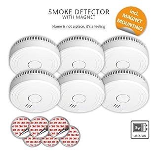 ELRO FS1805 | Kit d'alarme de fumée 6 pièces | Kit de Montage magnétique | Batterie de 5 Ans | Conforme à la Norme européenne EN14604 | Blanc | 6 pièces