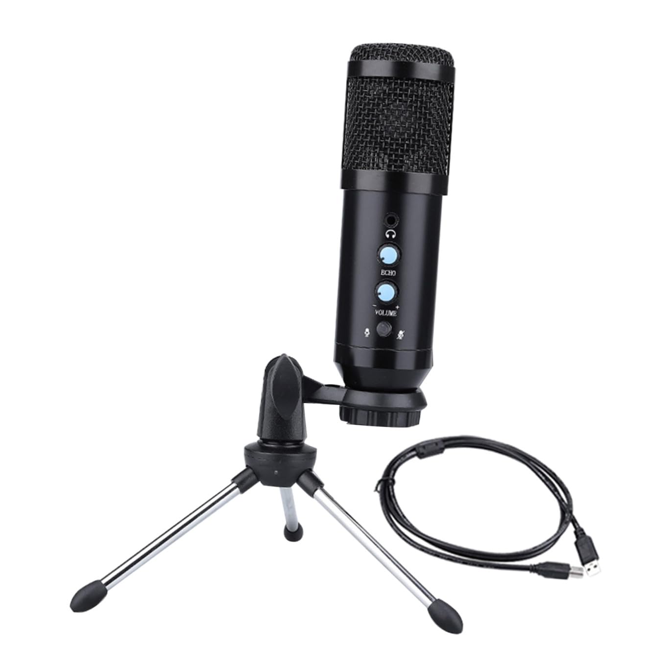 Hemobllo 1Satz USB Kondensatormikrofon mit Halterung Desktop Mikrofon für PC Gaming Streaming Rauschunterdrückung Sprachübertragung Kompatibel mit Computer Handy Tablet