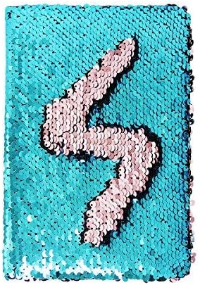 A6 Reversible Sequin Notebook Sparkling Shiny Glittery Planner Writing Journal (Blue) - Image 4