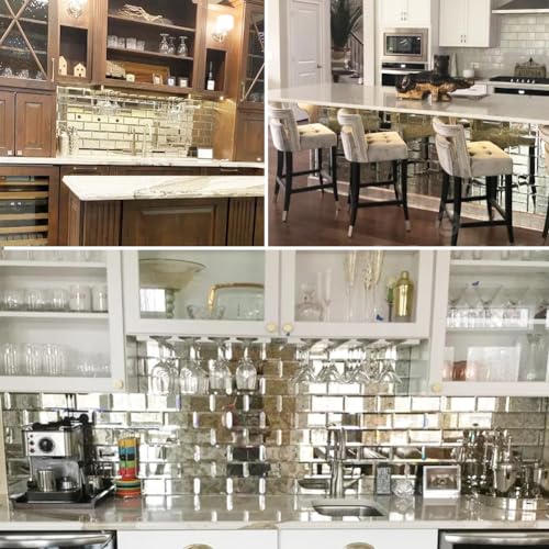Diflart Peel and Stick Antique Mirror Backsplash Tiles 3x6 Inch, 5 Sq.ft by Diflart - Image 5