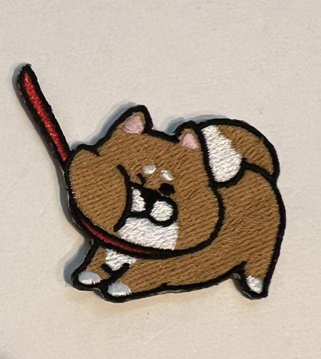 Amazon.co.jp: 柴犬ワッペン 赤柴② アイロンパッチ 拒否柴 : ホビー