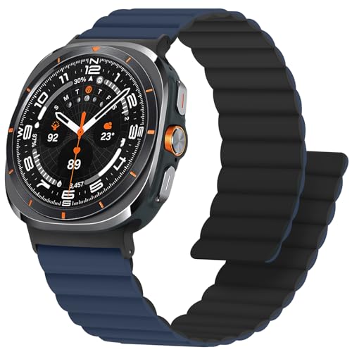 Bracelet Galaxy Watch Ultra 47mm Anlinser - Sport Étanche Bleu Foncé Noir