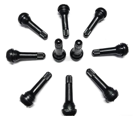 Rubber Valves Car Tubeless Valve Neck Front/Rear Fitment -Set of 10 Pcs. (TR414)