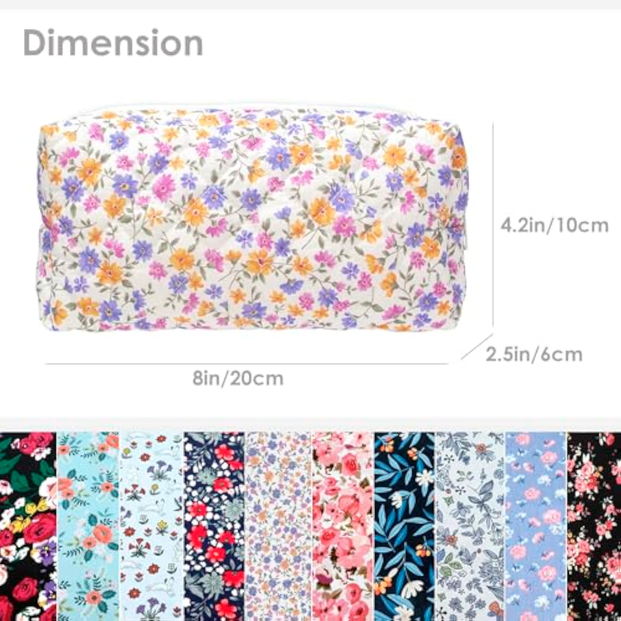 Vintage Quilted Makeup Bag Cosmetic Pouch