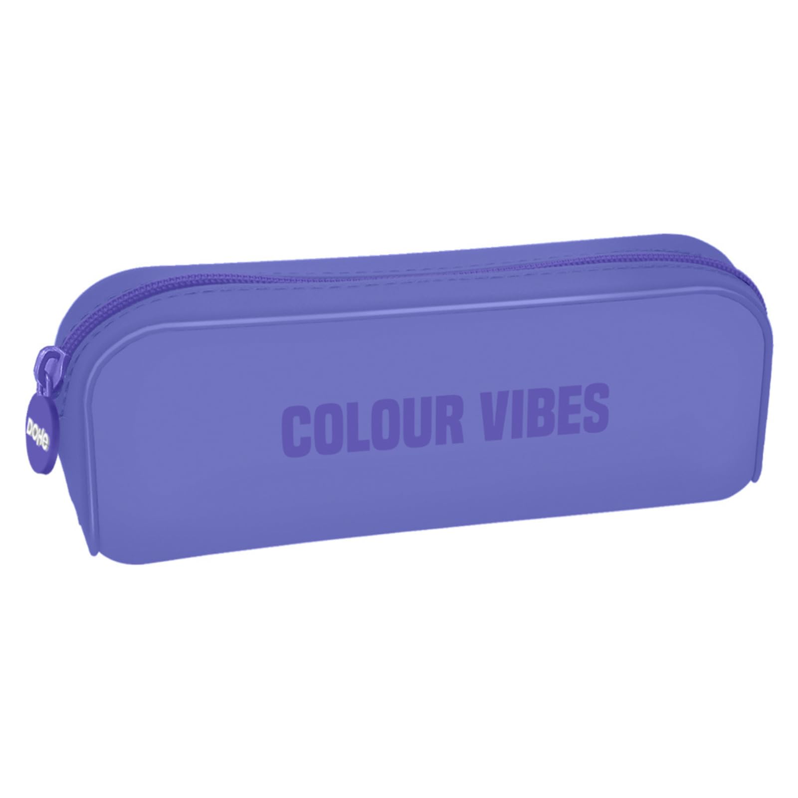 Dohe - Simple Silicone Pencil Case - 1 Zippered Compartment, Multipurpose Rectangular Pencil Case, Soft Touch, 20x6x8 cm - Colour Vibes Purple