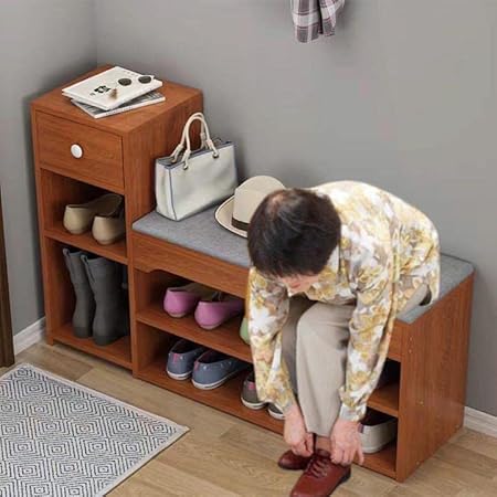 Amazon キッチン収納 シューズラック スリム 靴収納 靴棚 省スペース大容量 組み立て式 靴置き ベージュ おしゃれ棚 ななめ 滑り止め ポリプロピレン製 トレー 狭い 玄関 廊下 クローゼット アパート用 靴入れ 靴箱 下駄箱 Seibi ホーム キッチン
