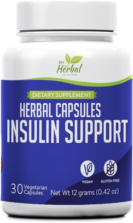 Insulin Support Herbal Capsules - Natural A1C Management Supplement for Balanced Blood Sugar - 30 Capsules