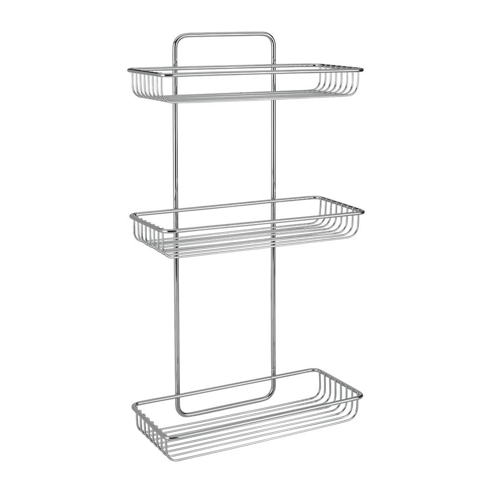 Metaltex Cromado Estante Baño 3 Pisos, Acero,