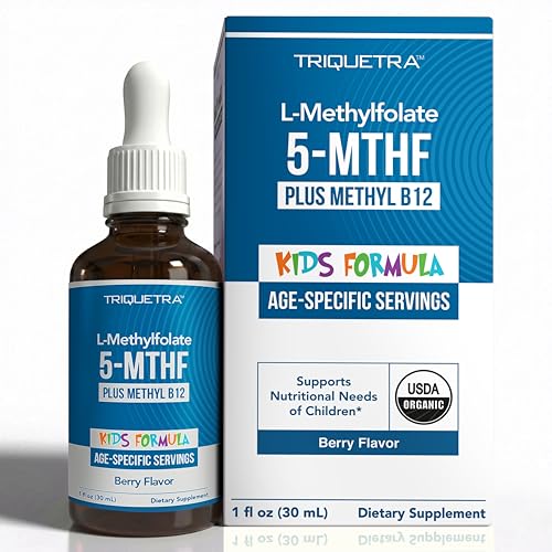 Organic Kids L-Methylfolate + Methyl B12 Cofactor - MTHFR Sublingual Form - 5-MTHF, Superior Form of...