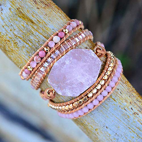 Image of Boho Wrap Bracelet for Women, Handmade Natural Imperial Jasper Multi-Layer Stone Beaded Bracelet, Bohemian Healing Crystal Stone Jewelry Gifts