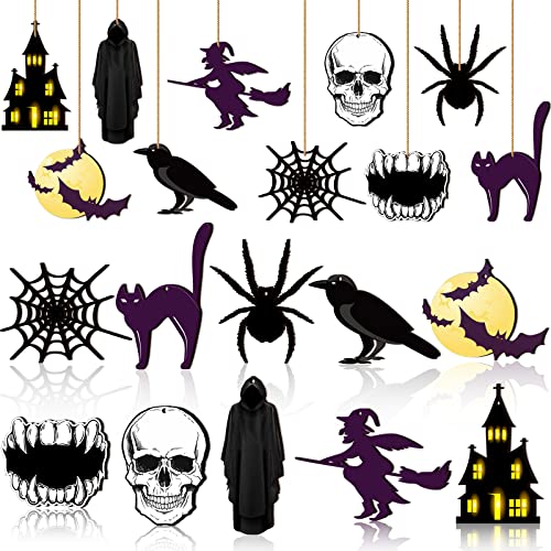 Valentine's Day Wooden Hanging Ornaments Valentines Tree Decorations Halloween Gnomes Wood Cutouts With Ropes Halloween Signs Pendant For Home Valentine's Day Party Decoration (Stylish Style, 30 Pcs) #TOP4